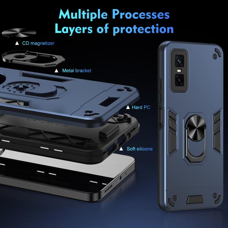For Infinix GT 30 Pro Shockproof Metal Ring Holder Phone Case