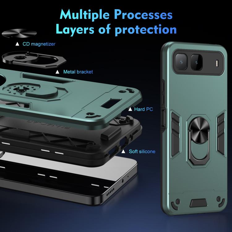 For Infinix Hot 60i 5G Shockproof Metal Ring Holder Phone Case