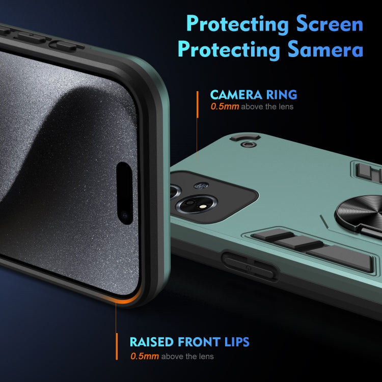 For OPPO A59 5G Shockproof Metal Ring Holder Phone Case