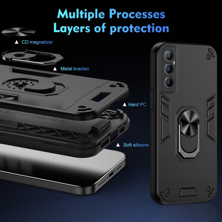 For Realme C65 Shockproof Metal Ring Holder Phone Case