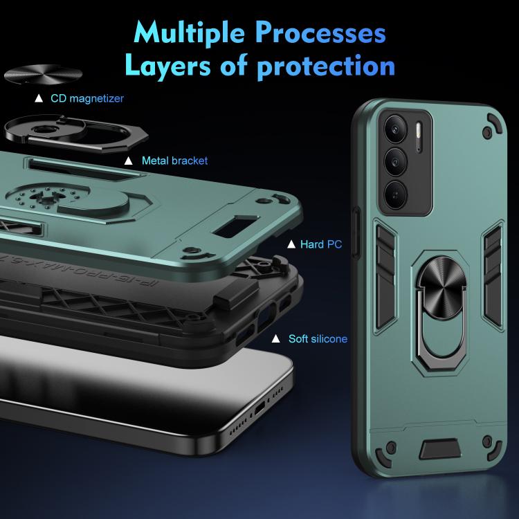 For Realme C75 Shockproof Metal Ring Holder Phone Case