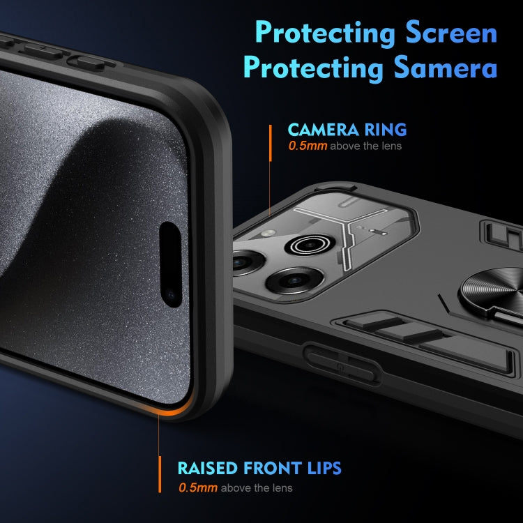For Tecno Pova 6 Pro Shockproof Metal Ring Holder Phone Case