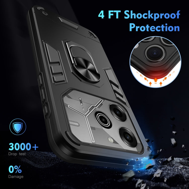 For Tecno Pova 6 Pro Shockproof Metal Ring Holder Phone Case