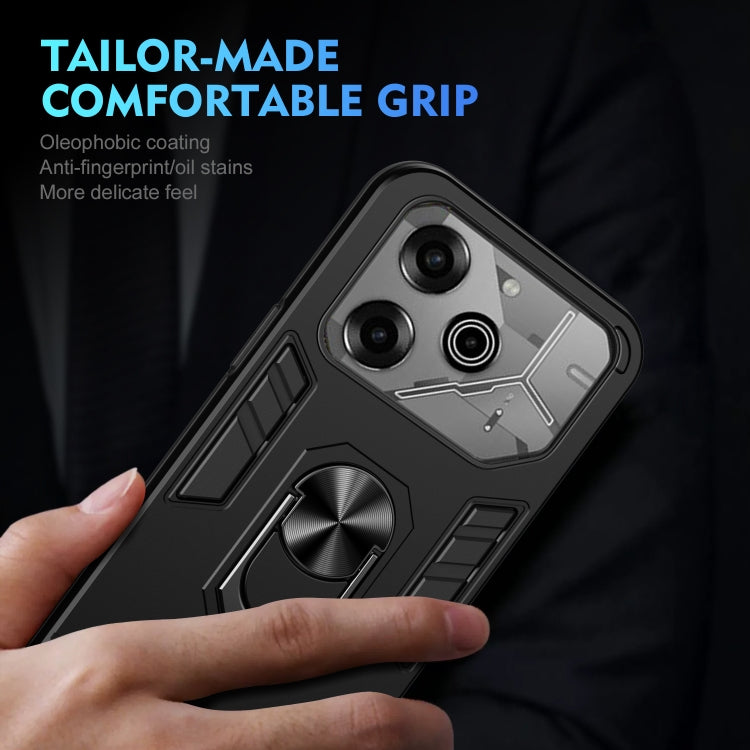 For Tecno Pova 6 Pro Shockproof Metal Ring Holder Phone Case