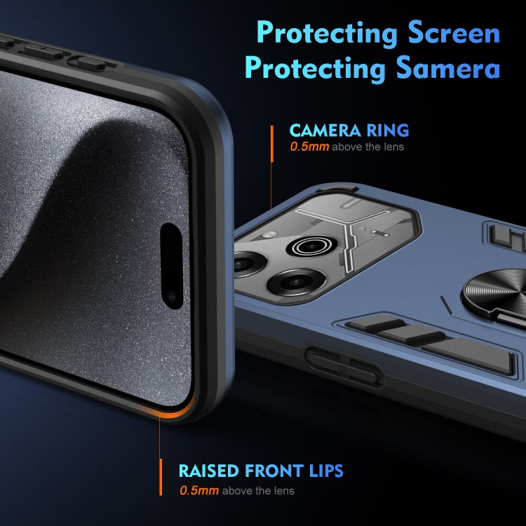 For Tecno Pova 6 Pro Shockproof Metal Ring Holder Phone Case