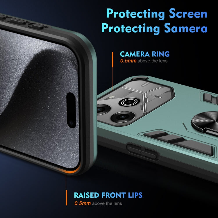 For Tecno Pova 6 Pro Shockproof Metal Ring Holder Phone Case