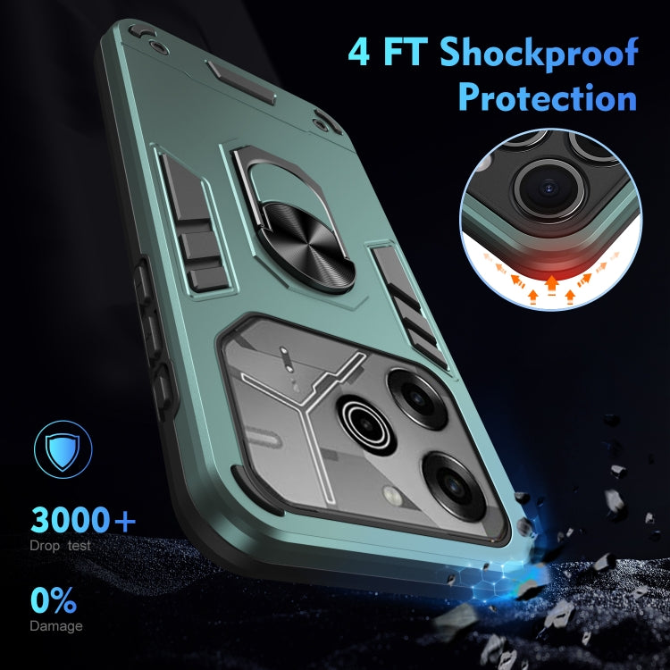 For Tecno Pova 6 Pro Shockproof Metal Ring Holder Phone Case