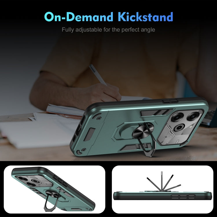 For Tecno Pova 6 Pro Shockproof Metal Ring Holder Phone Case