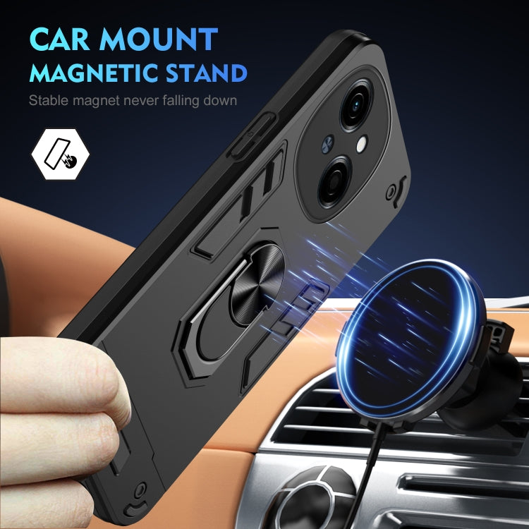For Tecno Spark Go 1 / Spark Go Shockproof Metal Ring Holder Phone Case