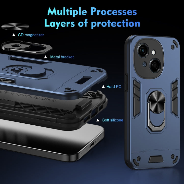 For Tecno Spark Go 1 / Spark Go Shockproof Metal Ring Holder Phone Case