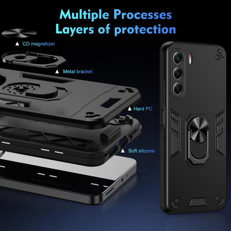 For Tecno Camon 40 Shockproof Metal Ring Holder Phone Case