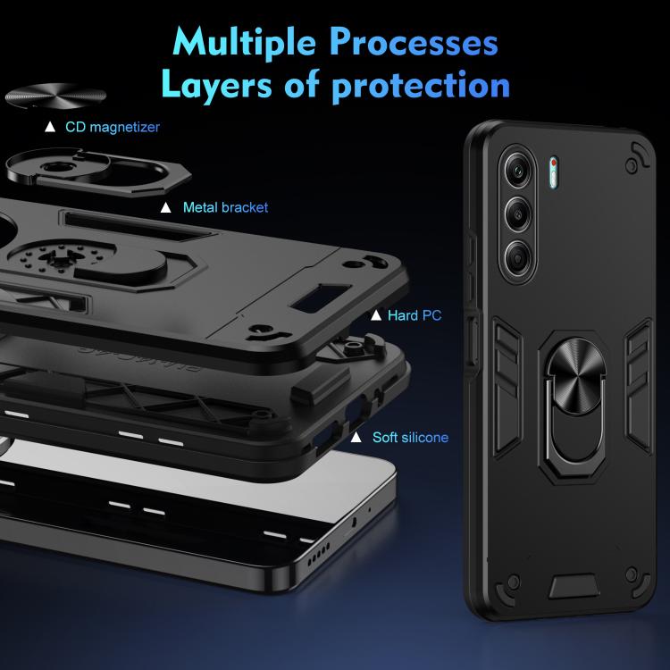 For Tecno Camon 40 Pro 5G Shockproof Metal Ring Holder Phone Case