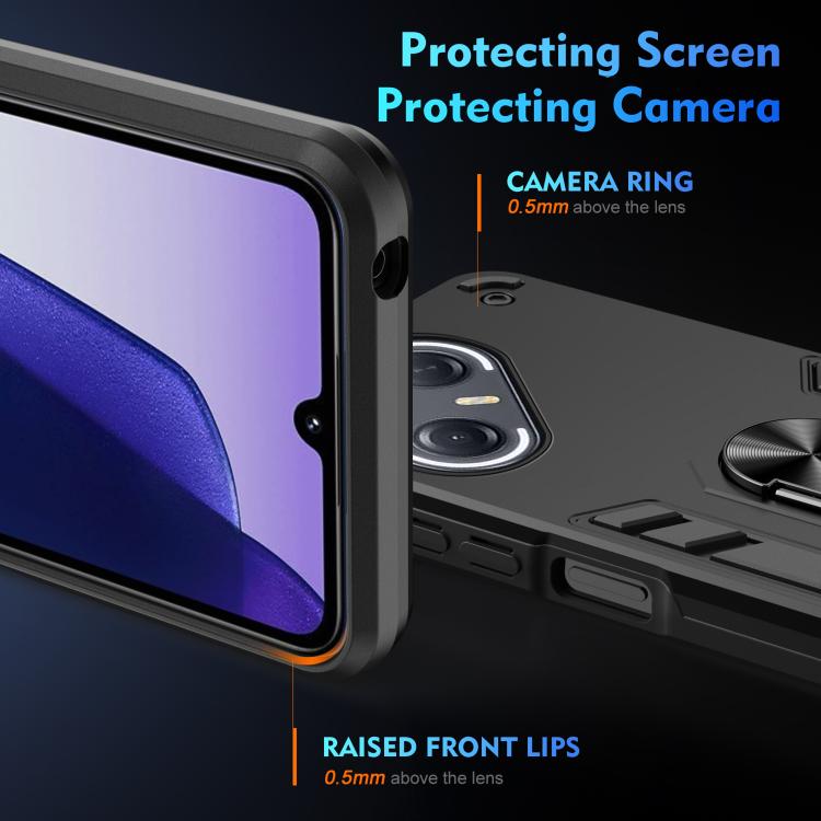 For Tecno Pova 7 Ultra 5G Shockproof Metal Ring Holder Phone Case
