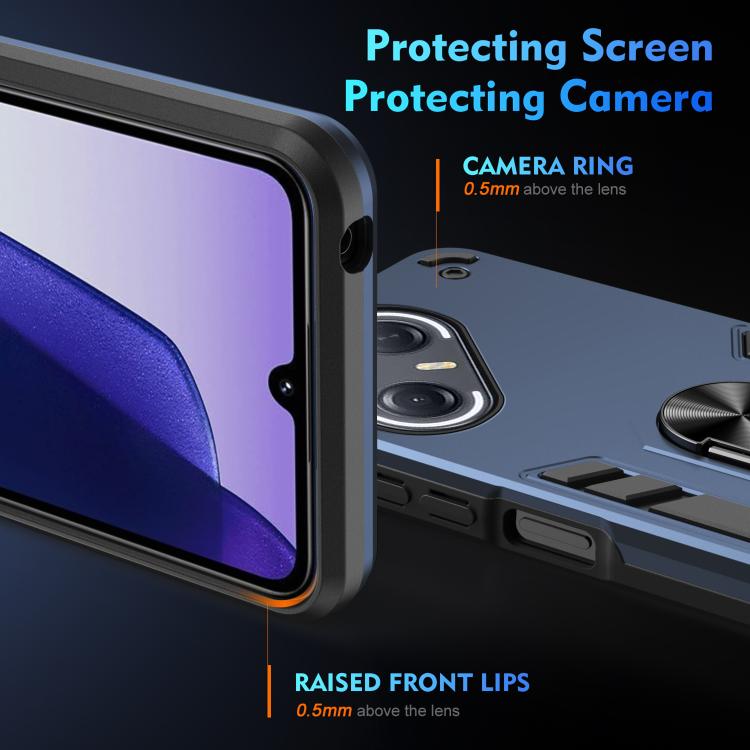For Tecno Pova 7 Ultra 5G Shockproof Metal Ring Holder Phone Case