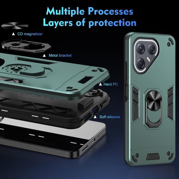 For Tecno Pova 7 Ultra 5G Shockproof Metal Ring Holder Phone Case