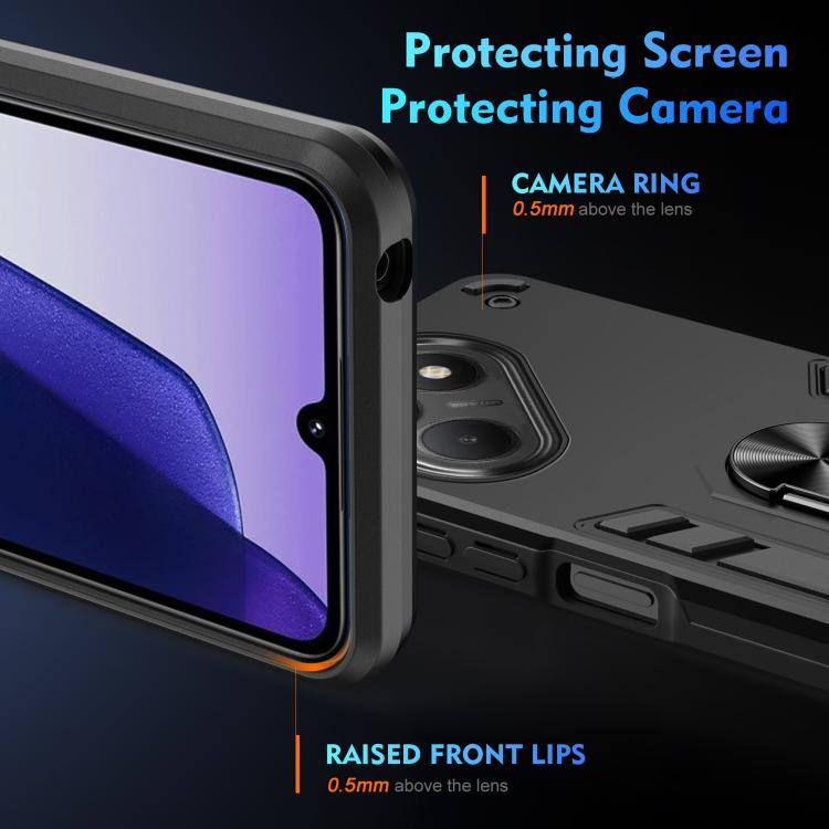 For Tecno Pova 7 4G Shockproof Metal Ring Holder Phone Case