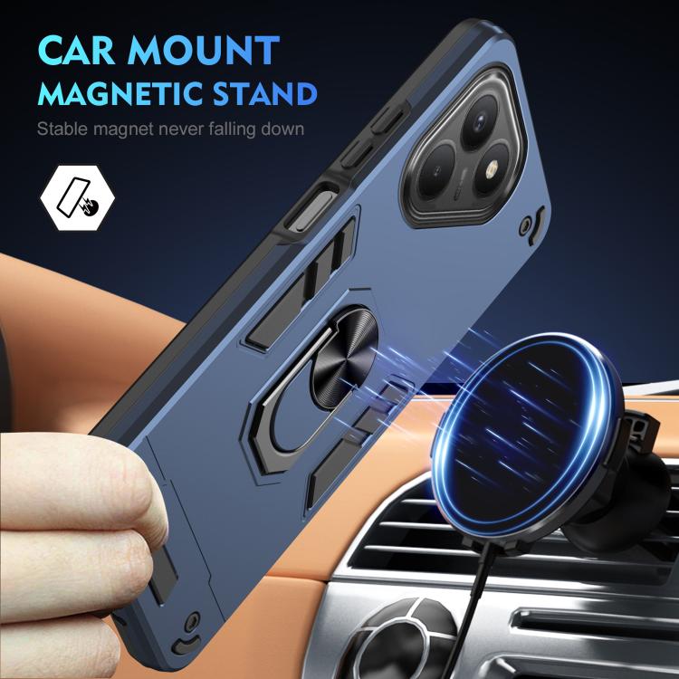 For Tecno Pova 7 4G Shockproof Metal Ring Holder Phone Case