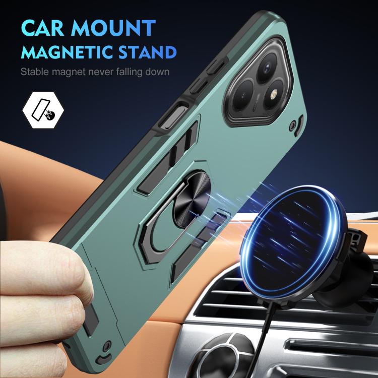 For Tecno Pova 7 4G Shockproof Metal Ring Holder Phone Case