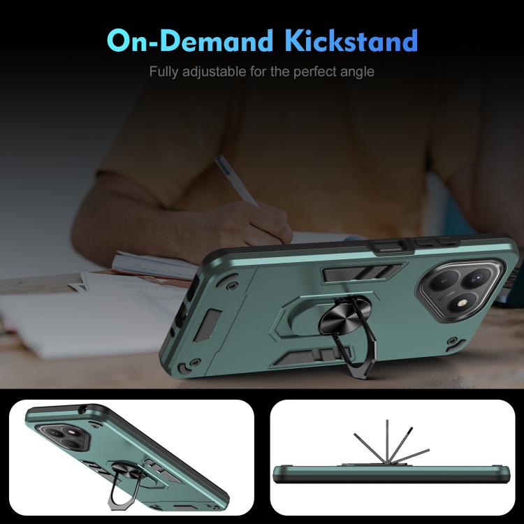 For Tecno Pova 7 4G Shockproof Metal Ring Holder Phone Case