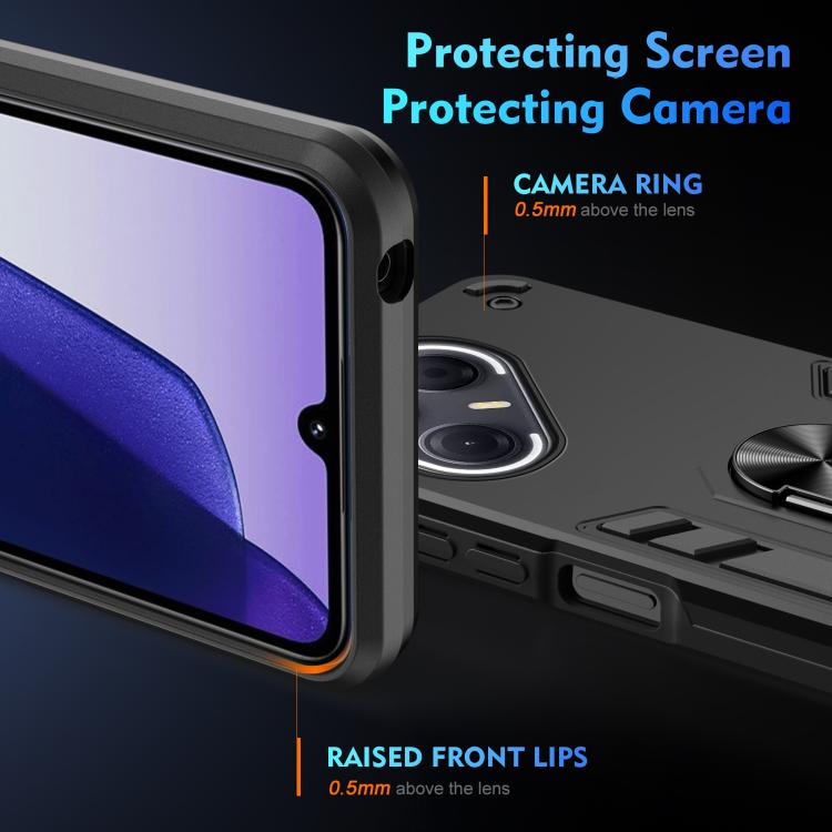For Tecno Pova 7 5G Shockproof Metal Ring Holder Phone Case