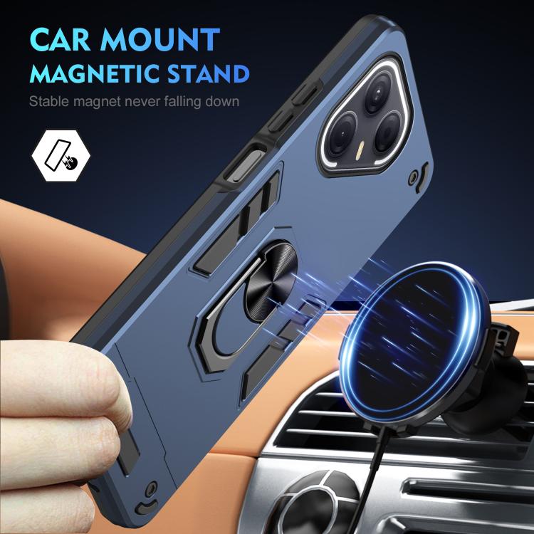 For Tecno Pova 7 5G Shockproof Metal Ring Holder Phone Case