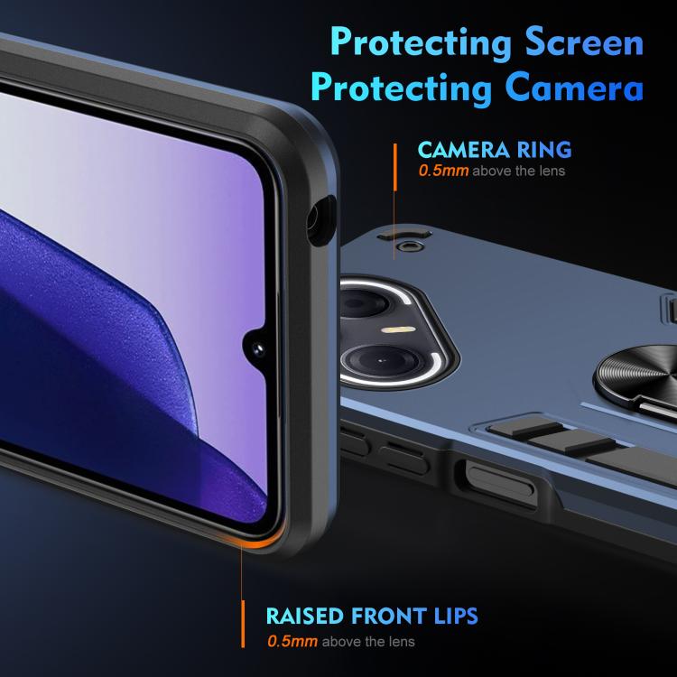 For Tecno Pova 7 5G Shockproof Metal Ring Holder Phone Case
