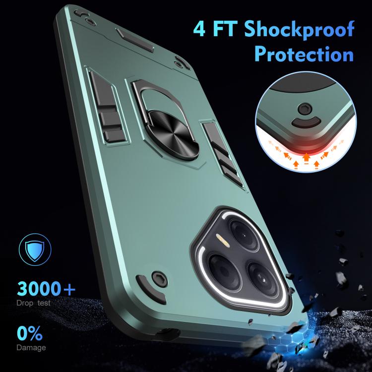 For Tecno Pova 7 5G Shockproof Metal Ring Holder Phone Case