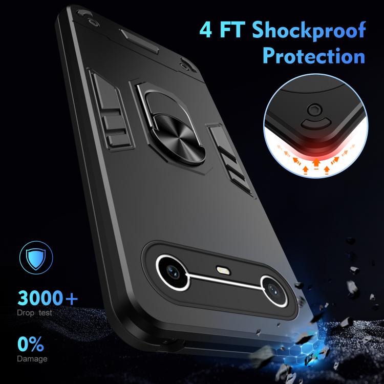 For Tecno Pova Slim 5G / Spark Slim 4G Shockproof Metal Ring Holder Phone Case