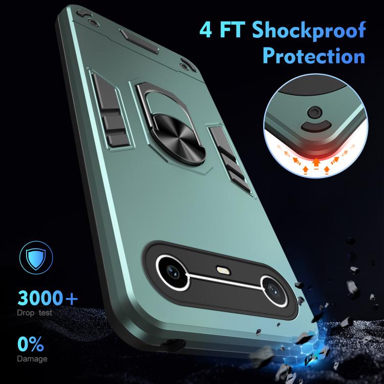For Tecno Pova Slim 5G / Spark Slim 4G Shockproof Metal Ring Holder Phone Case