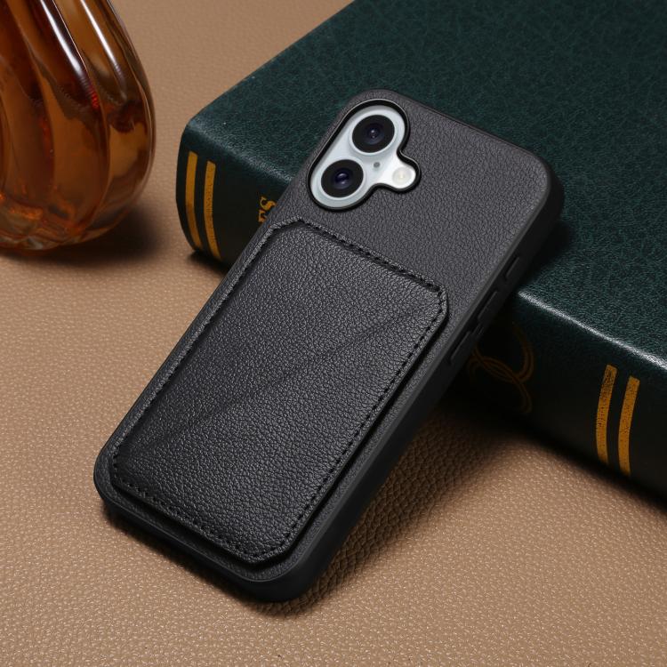 For iPhone 17 D04 Calf Texture Dual Card Slot Holder Phone Case