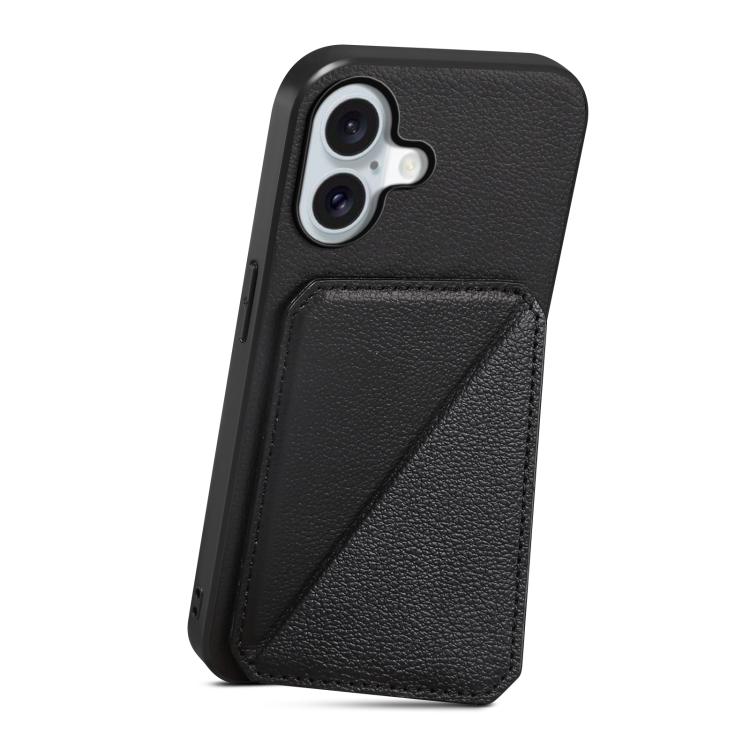 For iPhone 17 D04 Calf Texture Dual Card Slot Holder Phone Case