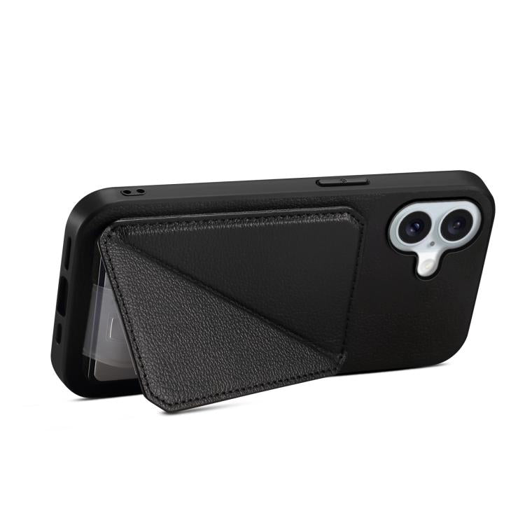 For iPhone 17 D04 Calf Texture Dual Card Slot Holder Phone Case