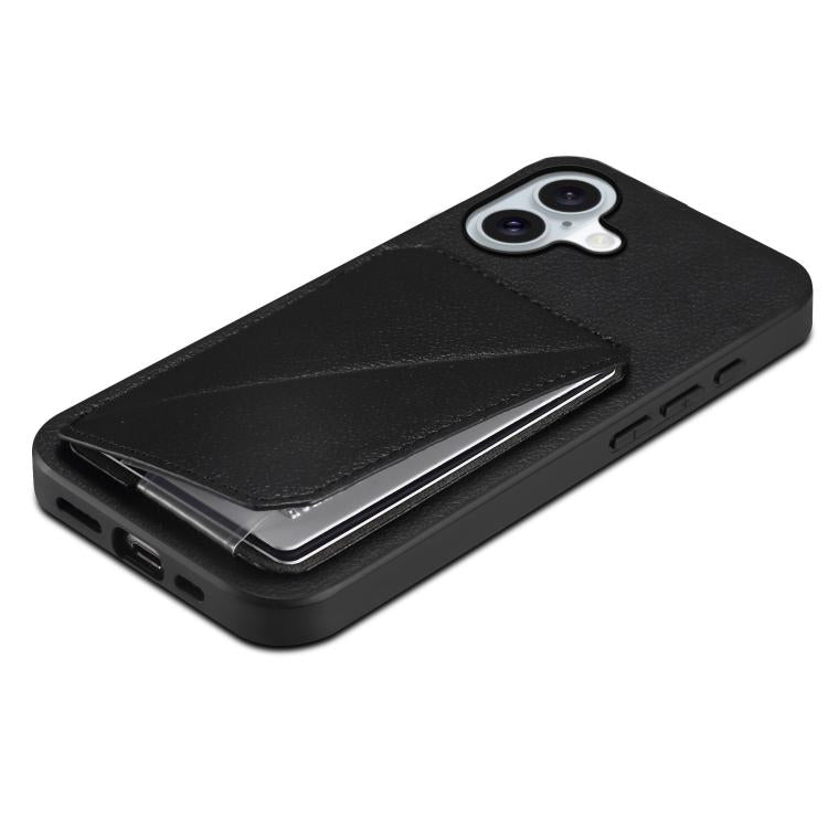 For iPhone 17 D04 Calf Texture Dual Card Slot Holder Phone Case