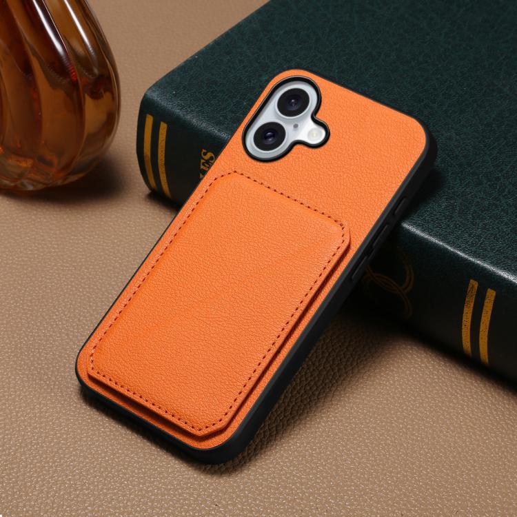 For iPhone 17 D04 Calf Texture Dual Card Slot Holder Phone Case