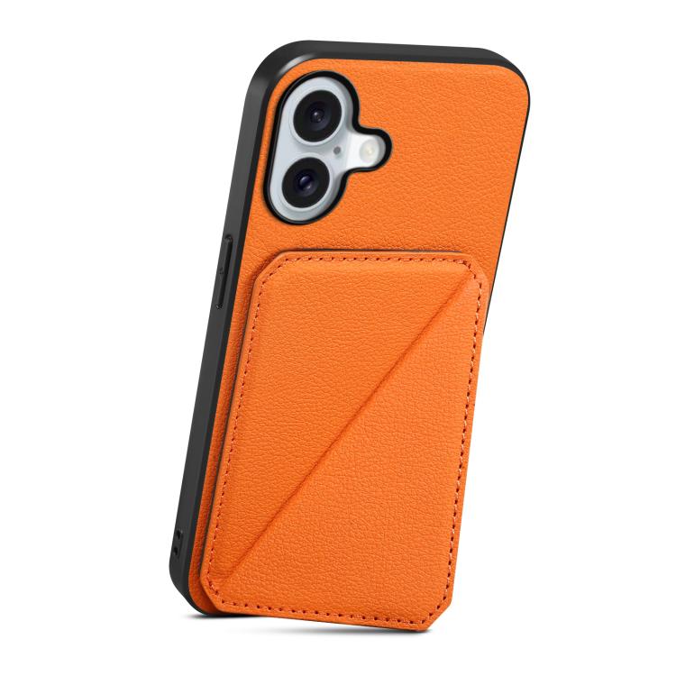 For iPhone 17 D04 Calf Texture Dual Card Slot Holder Phone Case