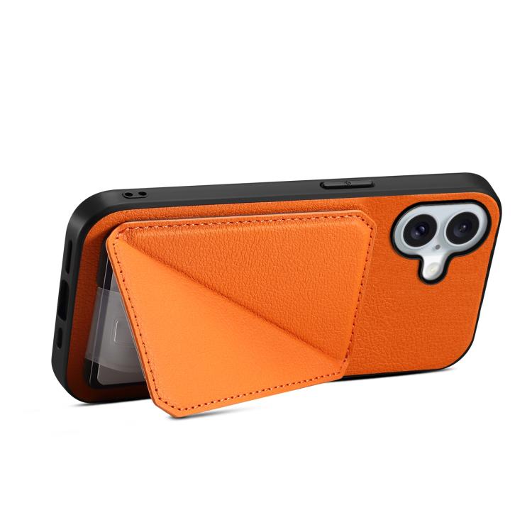 For iPhone 17 D04 Calf Texture Dual Card Slot Holder Phone Case