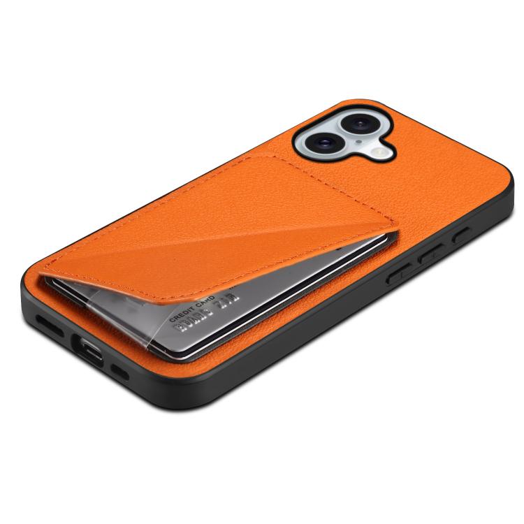 For iPhone 17 D04 Calf Texture Dual Card Slot Holder Phone Case