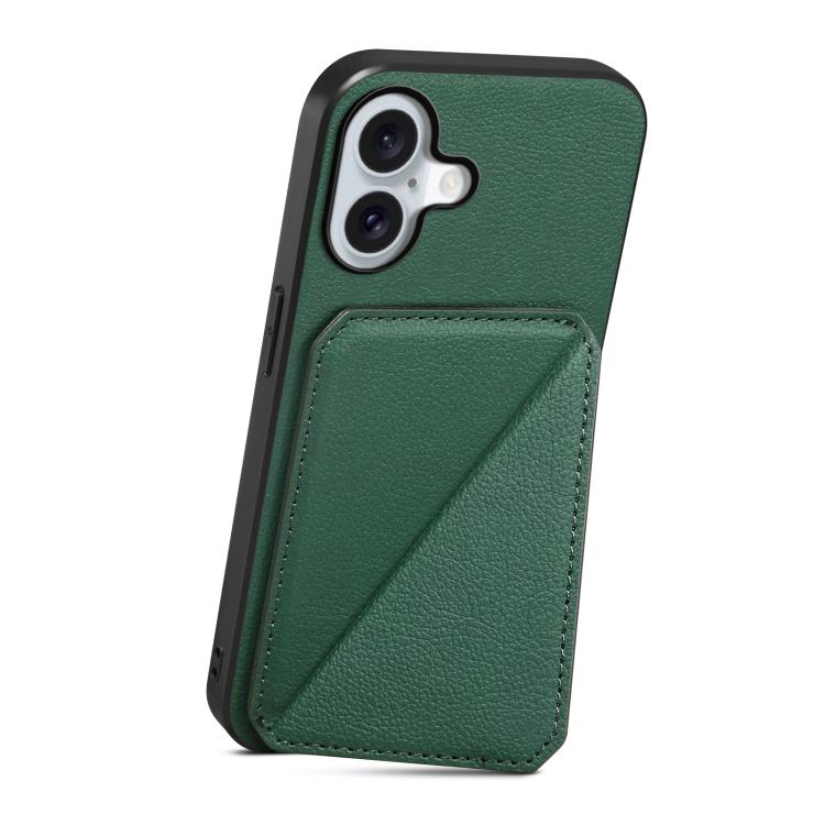 For iPhone 17 D04 Calf Texture Dual Card Slot Holder Phone Case