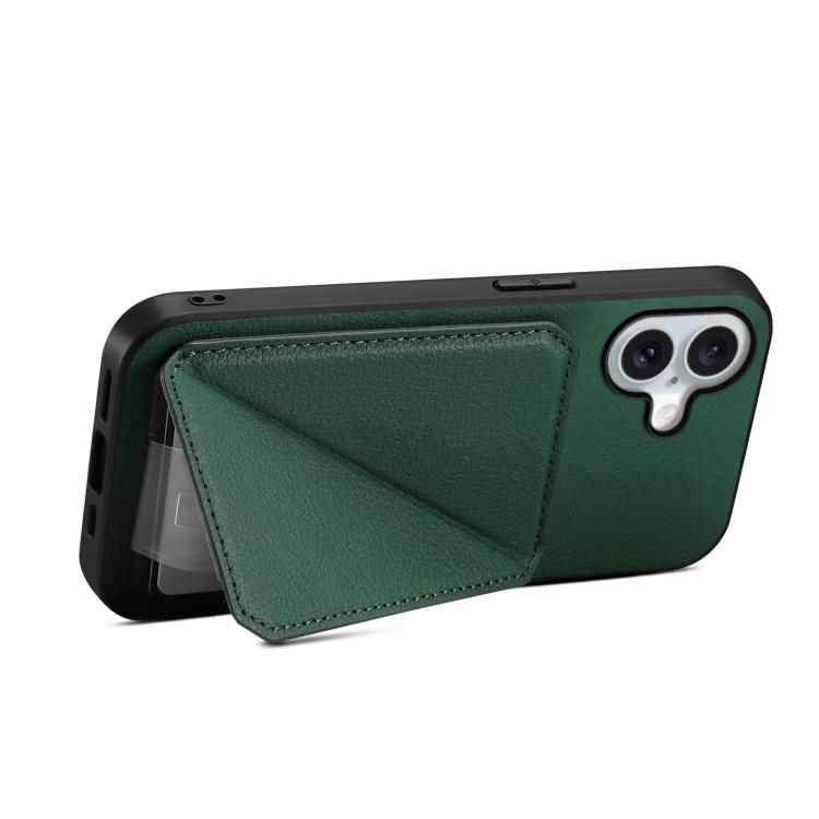 For iPhone 17 D04 Calf Texture Dual Card Slot Holder Phone Case