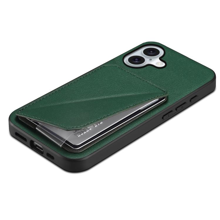 For iPhone 17 D04 Calf Texture Dual Card Slot Holder Phone Case