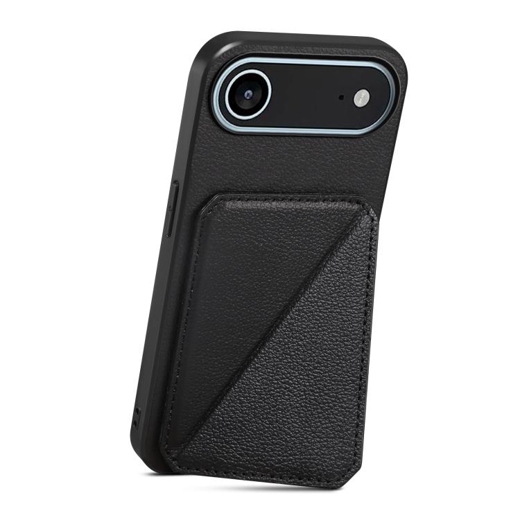 For iPhone Air D04 Calf Texture Dual Card Slot Holder Phone Case