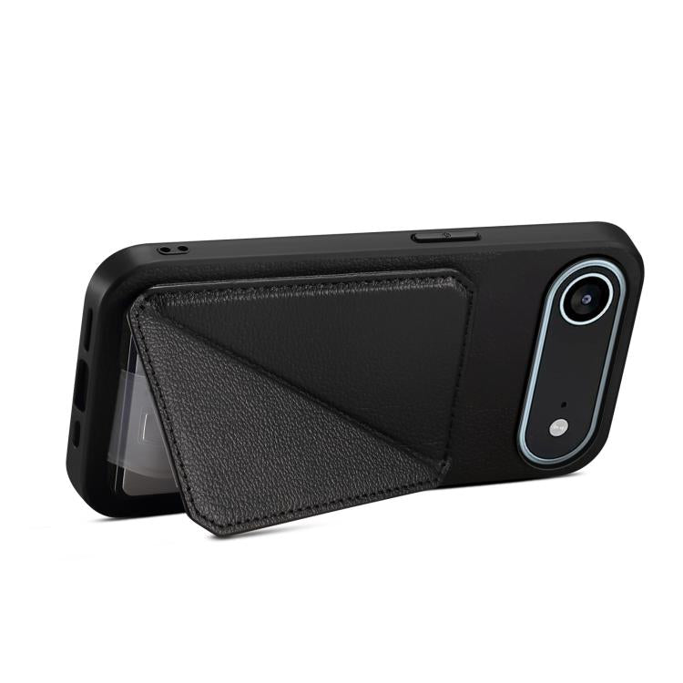 For iPhone Air D04 Calf Texture Dual Card Slot Holder Phone Case