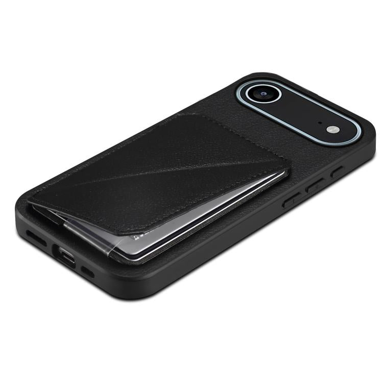 For iPhone Air D04 Calf Texture Dual Card Slot Holder Phone Case