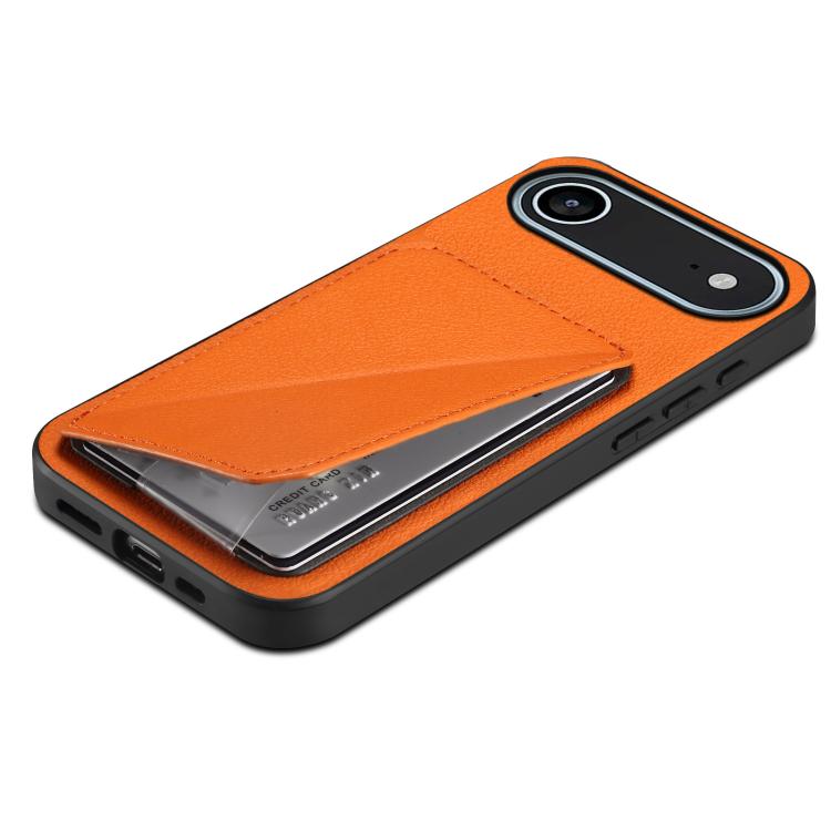 For iPhone Air D04 Calf Texture Dual Card Slot Holder Phone Case