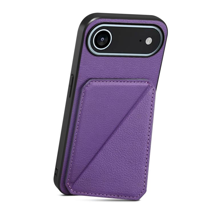 For iPhone Air D04 Calf Texture Dual Card Slot Holder Phone Case