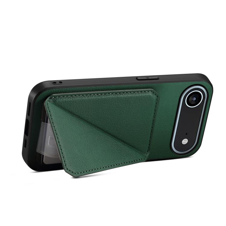 For iPhone Air D04 Calf Texture Dual Card Slot Holder Phone Case