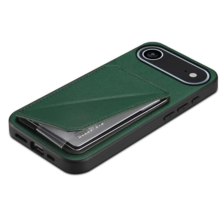 For iPhone Air D04 Calf Texture Dual Card Slot Holder Phone Case