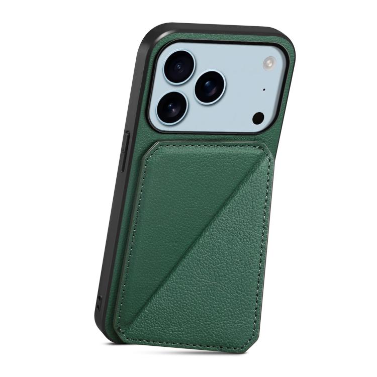 For iPhone 17 Pro D04 Calf Texture Dual Card Slot Holder Phone Case