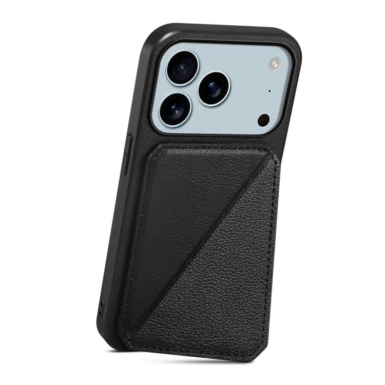 For iPhone 17 Pro Max D04 Calf Texture Dual Card Slot Holder Phone Case