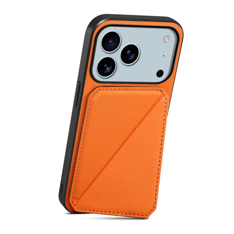 For iPhone 17 Pro Max D04 Calf Texture Dual Card Slot Holder Phone Case
